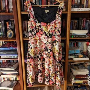 Lindybop Ophelia a line swing dress floral rose pattern retro pinup sz l…